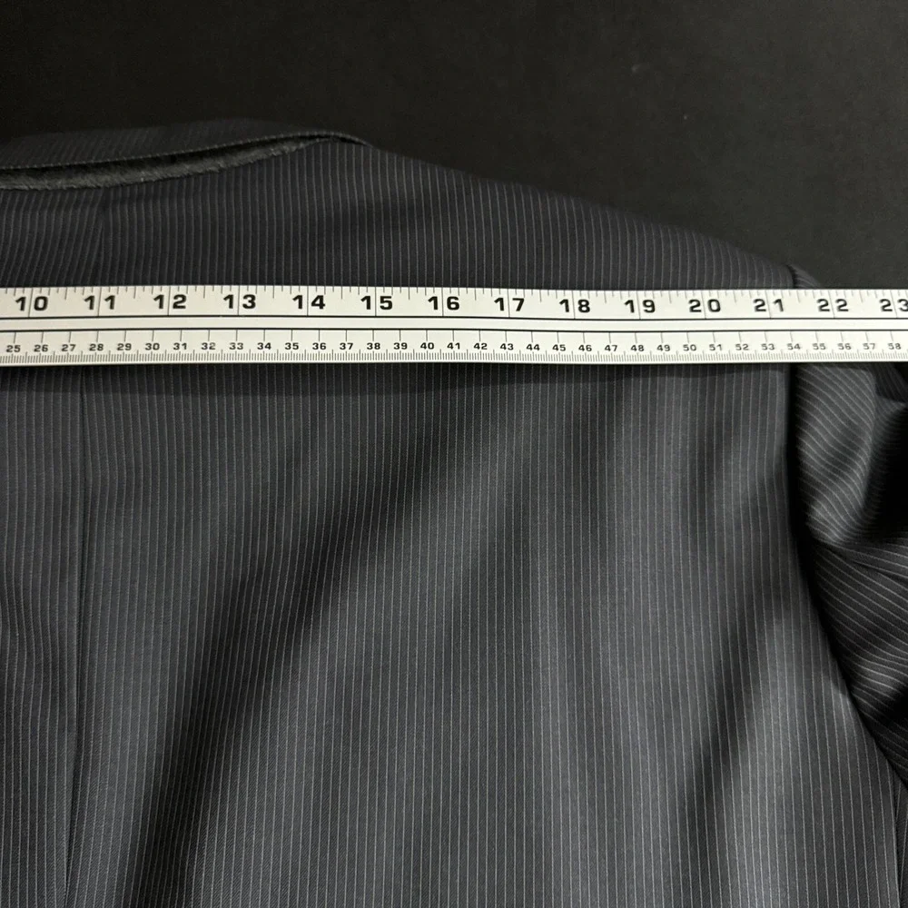 Jiwani Suit‎ Mens 60R 52x25 Charcoal Gray Pinstripe Drago Super 150s Wool Custom